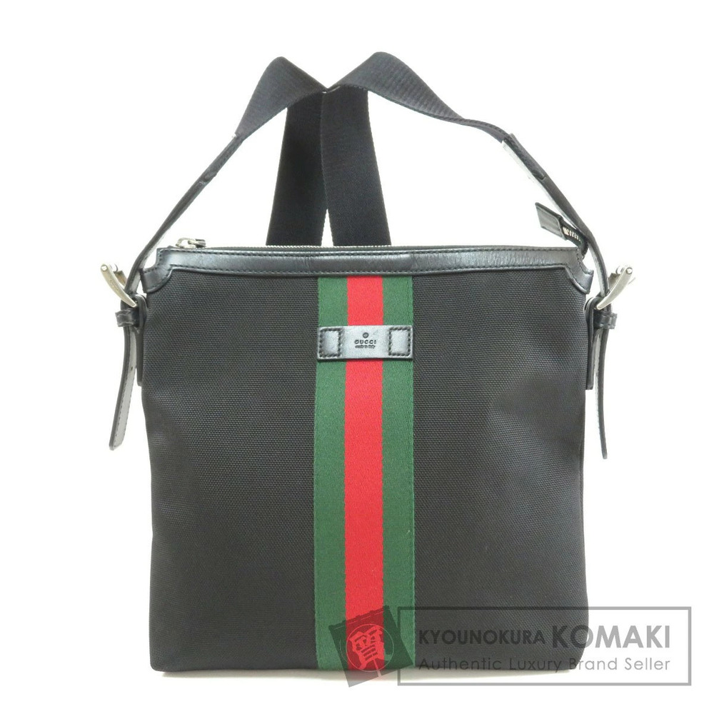 Gucci Techno Canvas Web Messenger Bag black red green stripe web